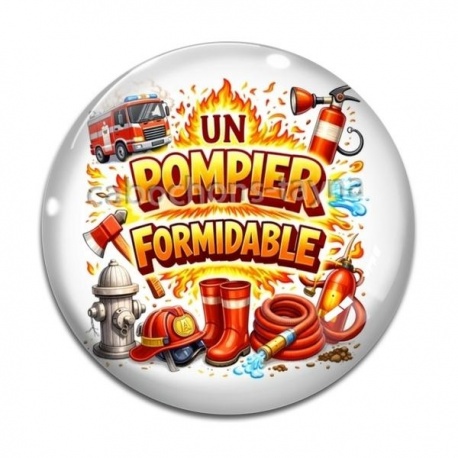Cabochon Verre - un pompier formidable
