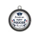Pendentif Cabochon Argent - je suis un super policier