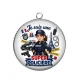 Pendentif Cabochon Argent - je suis une super policière