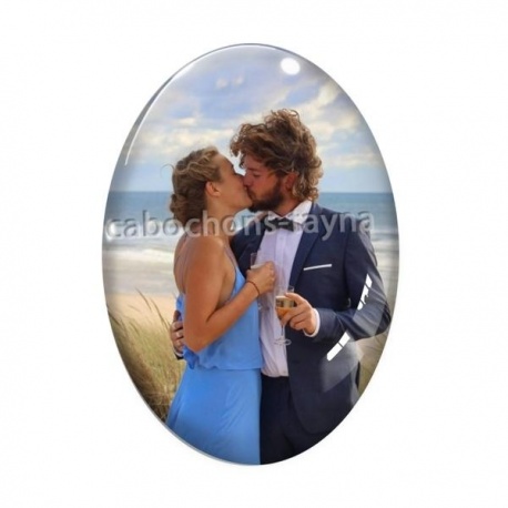 Cabochon Verre Ovale - commande roux