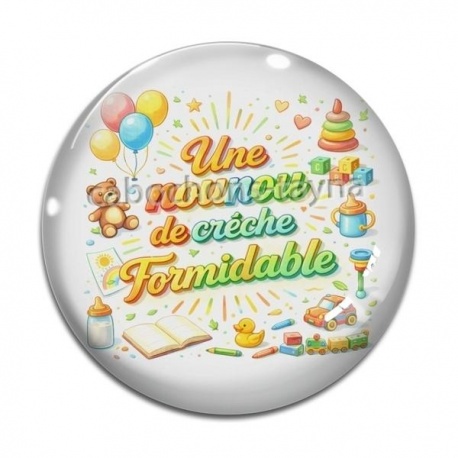 Cabochon Verre - une nounou de crèche formidable