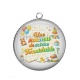 Pendentif Cabochon Argent - une nounou de crèche formidable