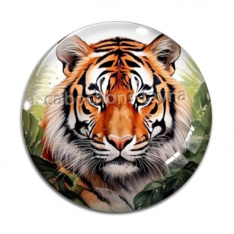 Cabochon Verre - tigre