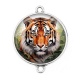 Connecteur Cabochon Argent - tigre
