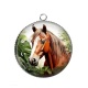Pendentif Cabochon Argent - cheval