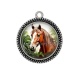 Pendentif Cabochon Argent - cheval