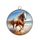 Pendentif Cabochon Argent - cheval