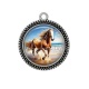 Pendentif Cabochon Argent - cheval