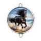 Connecteur Cabochon Argent -  cheval