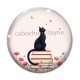 Cabochon Verre - chat coquelicot