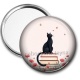 Miroir de poche - chat coquelicot