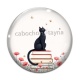 Cabochon Verre - chat coquelicot