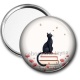 Miroir de poche - chat coquelicot