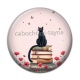Cabochon Résine - chat coquelicot