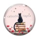 Cabochon Verre - chat coquelicot