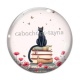 Cabochon Verre - chat coquelicot