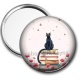 Miroir de poche - chat coquelicot
