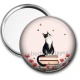 Miroir de poche - chat coquelicot