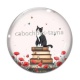 Cabochon Verre - chat coquelicot