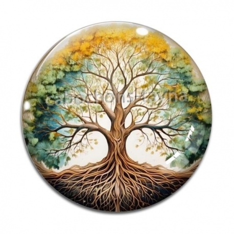 Cabochon Verre - arbre de vie