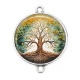 Connecteur Cabochon Argent - arbre de vie