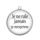 Pendentif Cabochon Argent - je ne râle jamais je m'exprime