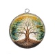 Pendentif Cabochon Argent - arbre de vie