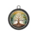 Pendentif Cabochon Argent - arbre de vie