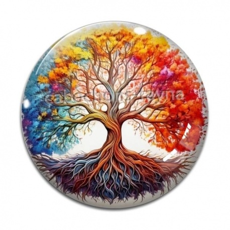 Cabochon Verre - arbre de vie