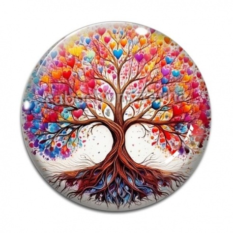 Cabochon Verre - arbre de vie
