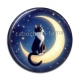 Cabochon Résine - chat noir sur lune