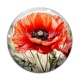 Cabochon Verre - coquelicot rouge