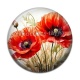 Cabochon Résine - coquelicot rouge