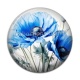 Cabochon Résine - coquelicot bleu