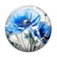 Cabochon Verre - coquelicot bleu
