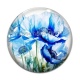 Cabochon Verre - coquelicot bleu