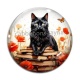 Cabochon Verre - chat coquelicot livre