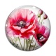 Cabochon Verre - coquelicot fuchsia