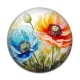 Cabochon Résine - coquelicot multicolore