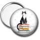 Miroir de poche - chat pissenlit et livre