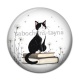 Cabochon Résine - chat pissenlit et livre