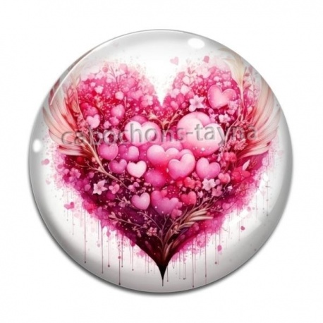 Cabochon Verre - coeur