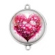 Connecteur Cabochon Argent - coeur