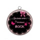 Pendentif Cabochon Argent - je suis une princesse rock