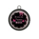 Pendentif Cabochon Argent - je suis une princesse rock