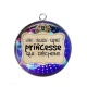 Pendentif Cabochon Argent - je suis une princesse qui déchire