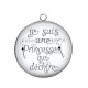 Pendentif Cabochon Argent - je suis une princesse qui déchire