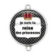 Connecteur Cabochon Argent - je suis la reine des princesses