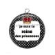 Pendentif Cabochon Argent - je suis la reine des princesses