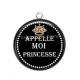 Pendentif Cabochon Argent - appelle moi princesse